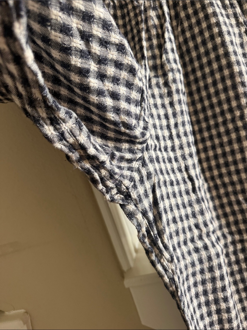 Flax Sz L Black and White Gingham Wide-Leg Pants - Picture 4 of 14